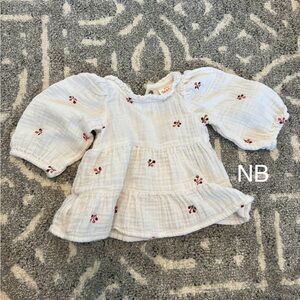 Cat & Jack White Blouse with Red Embroidery